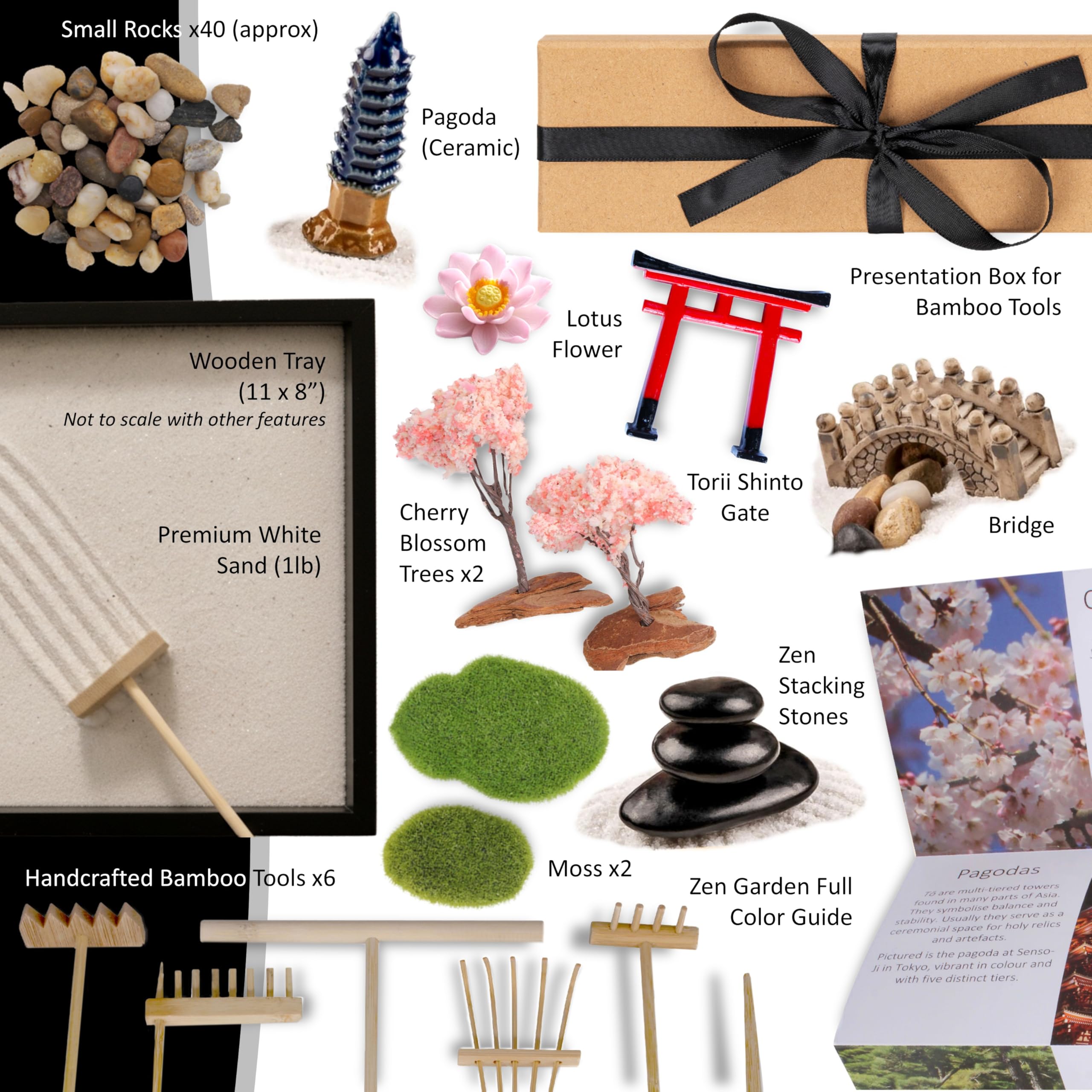 Amazon.com: Island Falls Home Zen Garden Kit 11x8in. Beautiful